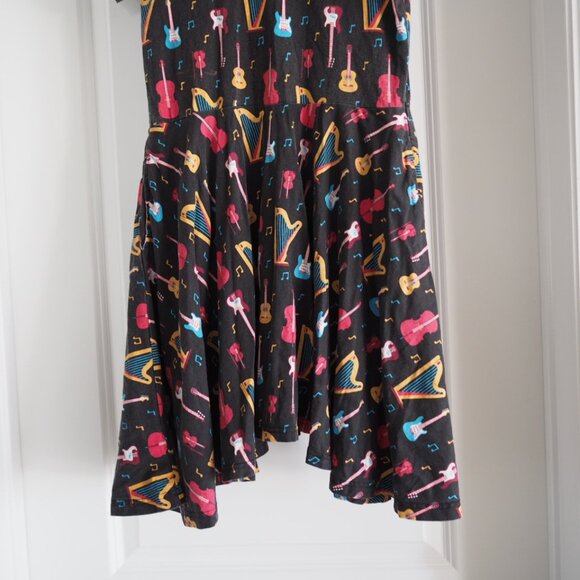 Svaha Musical Instrument Harp Guitar Print Girl's Twirl Dress Size 11-12 Years - Picture 7 of 9
